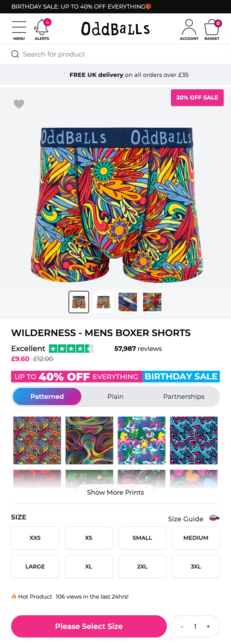 OddBalls Product Page before